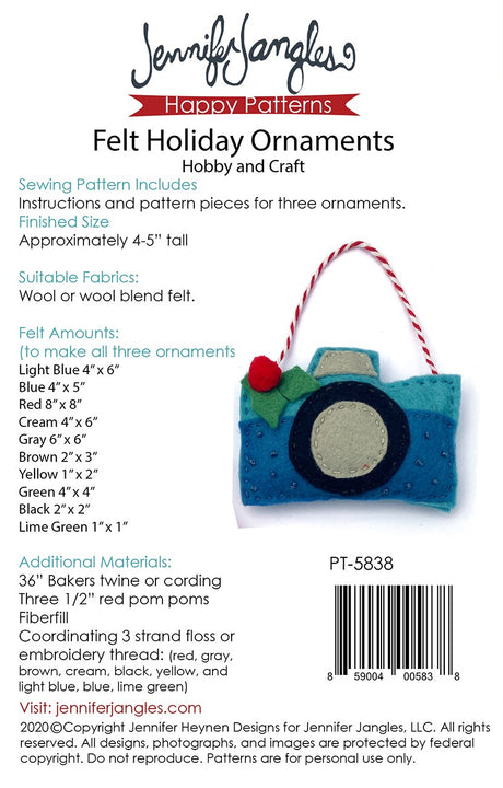 Felt Holiday Ornaments - Hobby and Craft