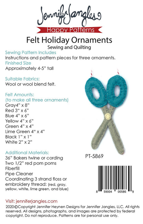 Felt Holiday Ornaments - Sewing and Quilting