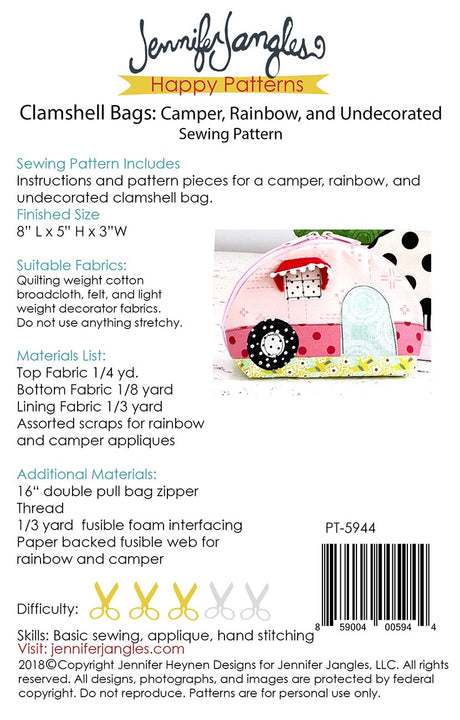Clamshell Bags - Camper, Rainbow, and Undecorated