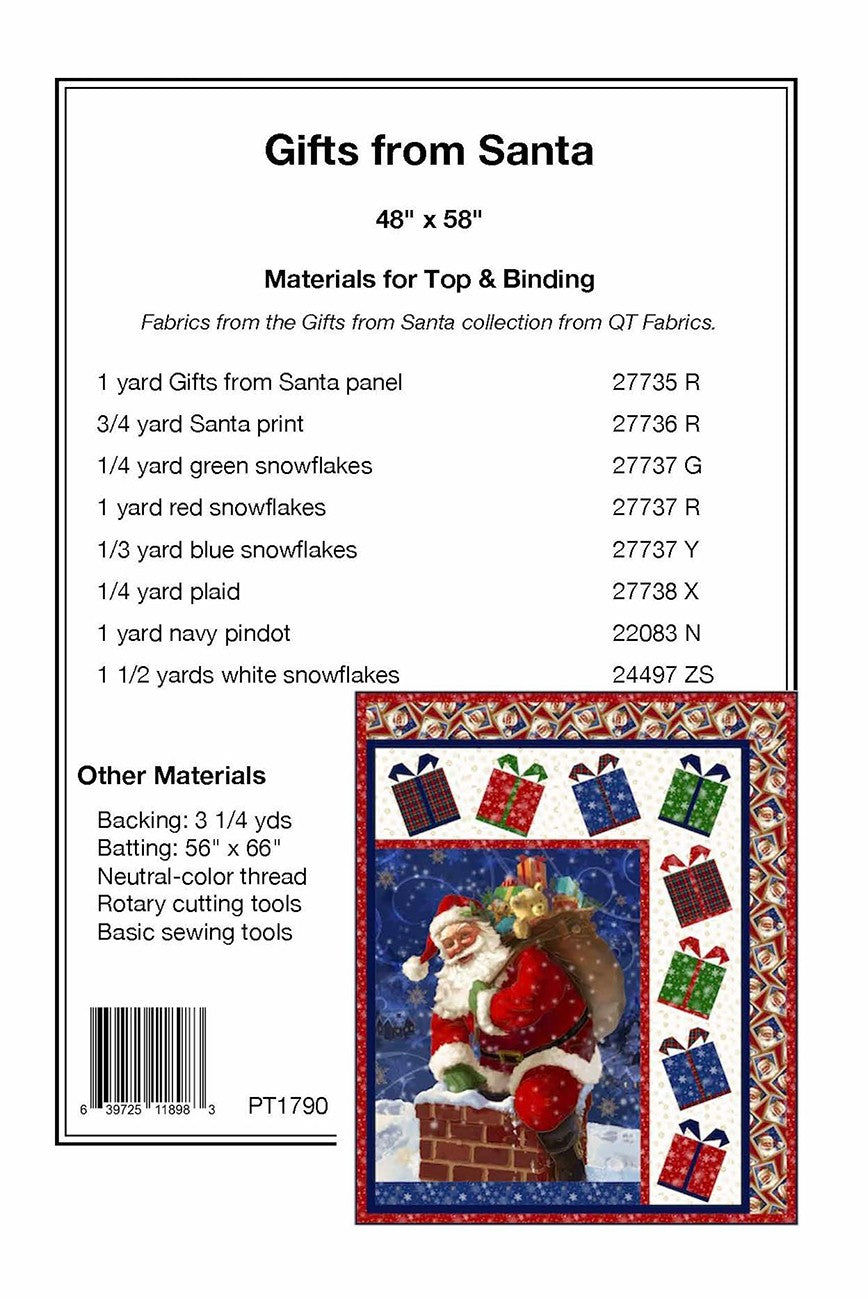 Back of the Gifts from Santa Quilt Pattern by Pine Tree Country Quilts
