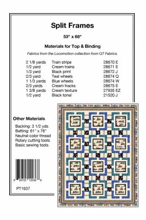 Back of the Split Frames Quilt Pattern by Pine Tree Country Quilts