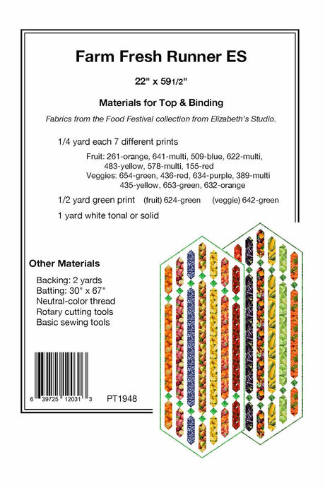 Back of Farm Fresh Runner by Pine Tree Country Quilts