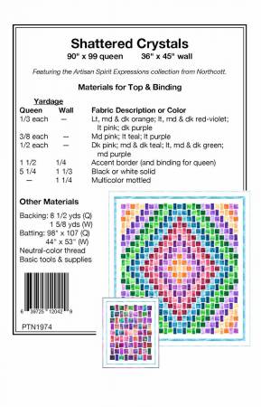 Back of the Shattered Crystals Quilt Pattern by Pine Tree Country Quilts
