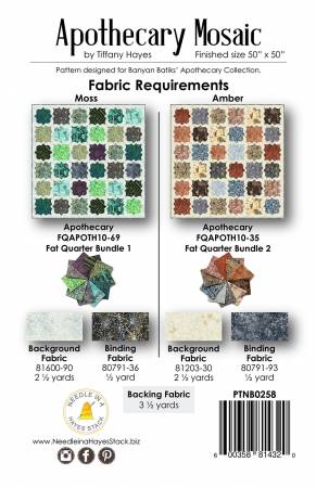 Back of the Apothecary Mosiac Quilt Pattern by Needle In A Hayes Stack