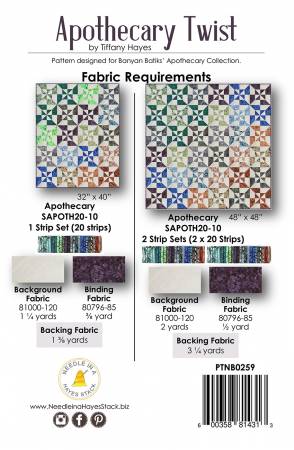 Back of the Apothecary Twist Quilt Pattern by Needle In A Hayes Stack