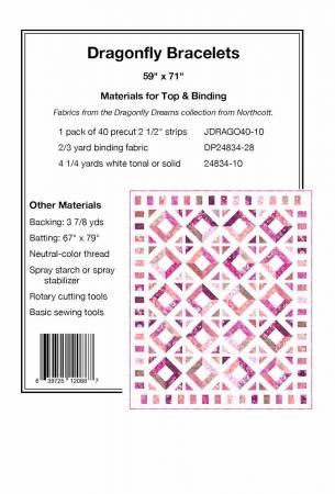Back of the Dragonfly Bracelets Quilt Pattern by Pine Tree Country Quilts