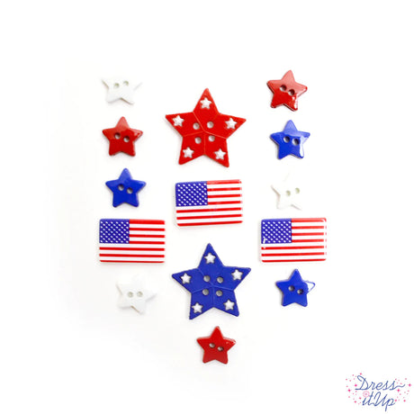 Patriotic Shapes Buttons