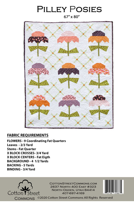 Back of the Pilley Posies Downloadable Pattern by Cotton Street Commons