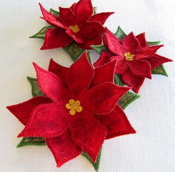 Poinsettia Table Runner Machine Embroidery CD