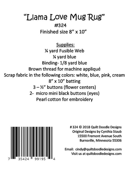 Llama Love Mug Rug
