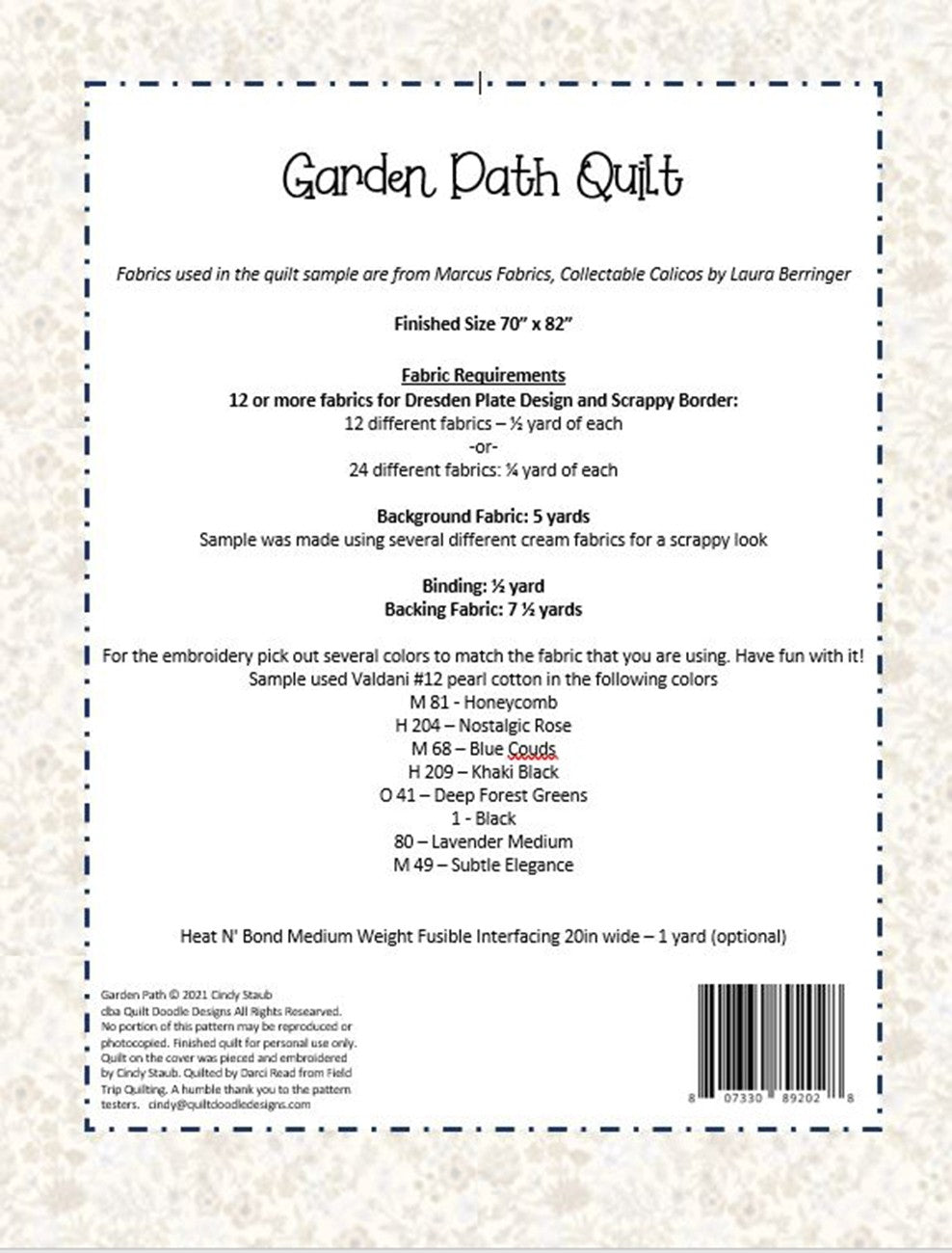 Garden Path Quilt Pattern