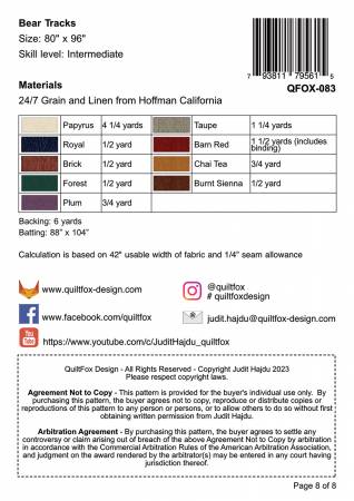 Bear Tracks Quilt Pattern