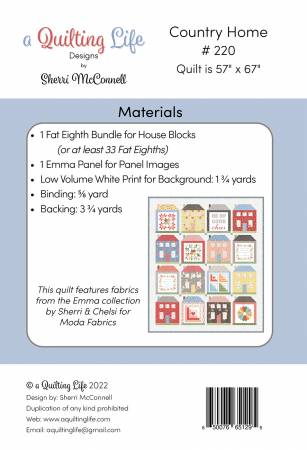 Back of the Country Home Quilt Pattern by Quilting Life Designs
