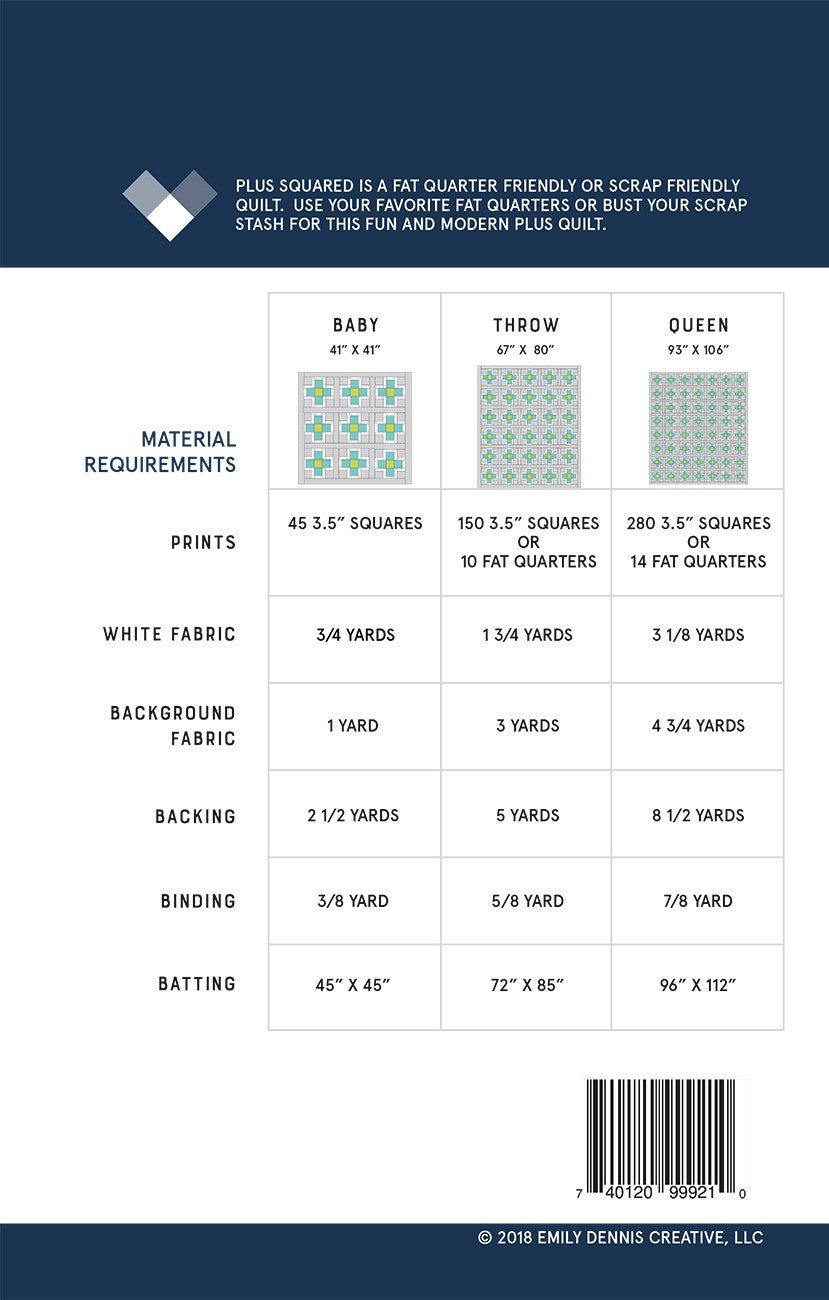 Plus Squared Quilt Pattern