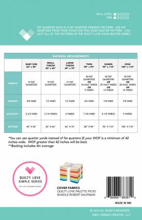 Fat Quarter Dash Quilt Pattern by Quilty Love