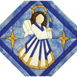 Blue and gold angel no-sew quilt kit for wall hanging