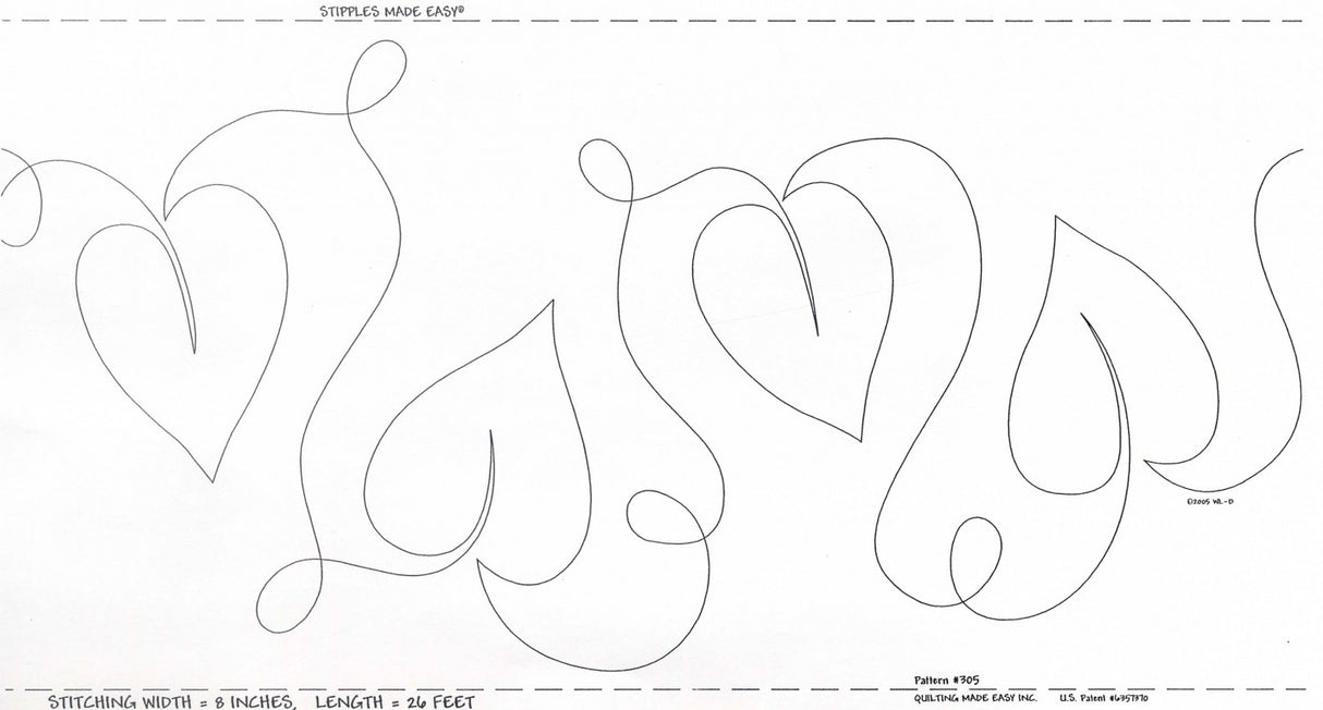 Quilt Pattern On A Roll Stipples & Leaves 9 1/2in x 26'