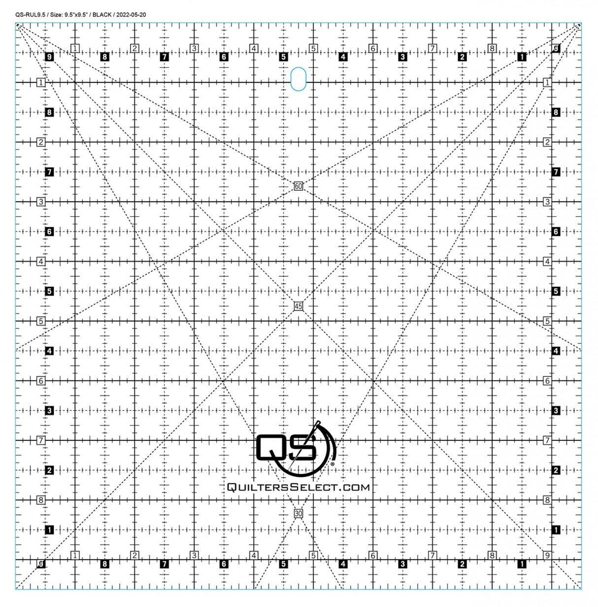Quilter's Select Quilting Ruler 9-1/2in x 9-1/2in by Quilter's Select
