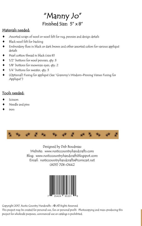 Manny Jo Wool Applique