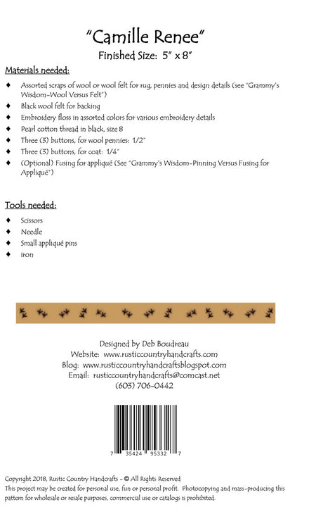 Camille Renee Wool Applique