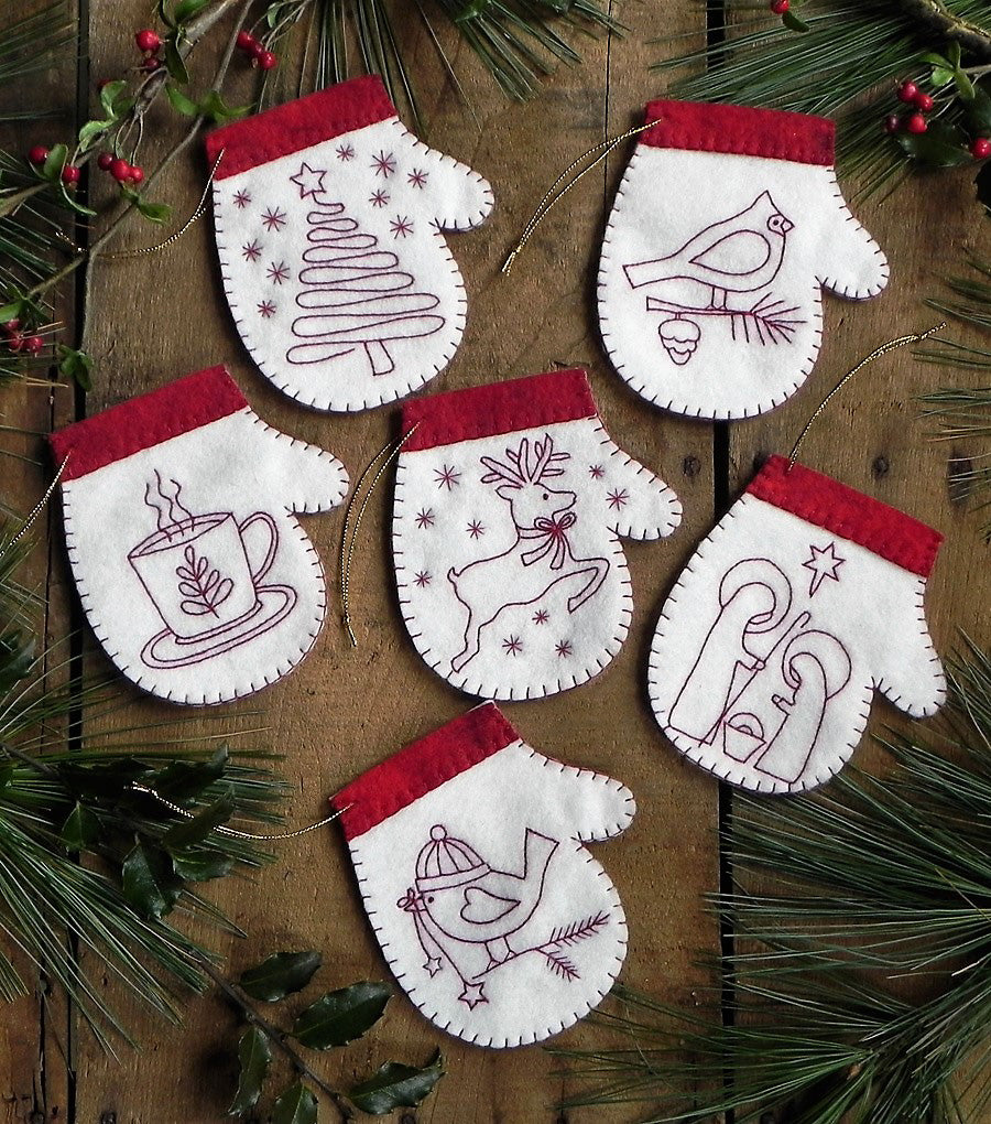 Redwork Mittens Downloadable Pattern by Rachels of Greenfield