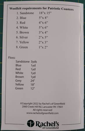 Back of the Patriotic Coaster Pattern by Rachels Of Greenfield