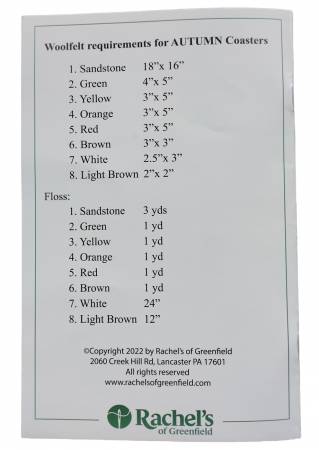 Back of the Autumn Coaster Pattern by Rachels Of Greenfield