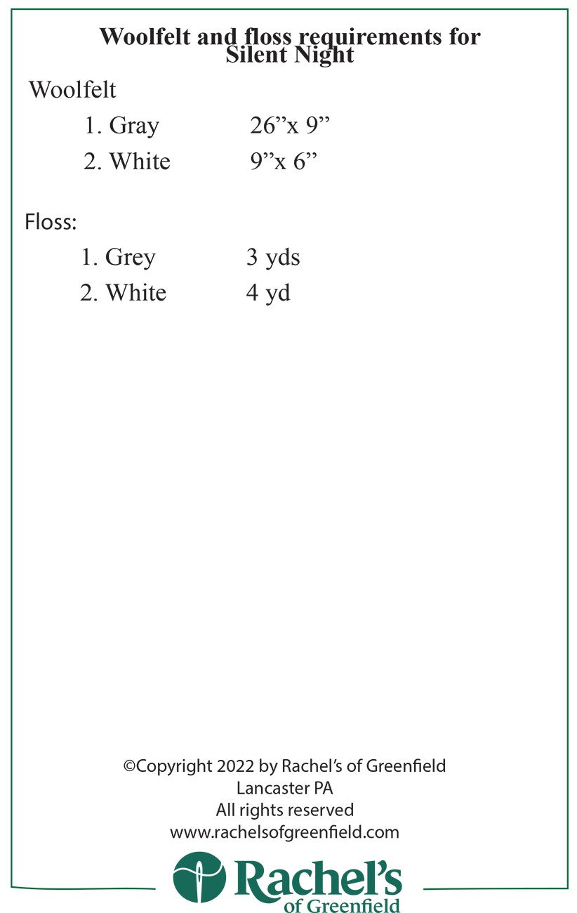 Back of the Silent Night Pattern Only by Rachels Of Greenfield