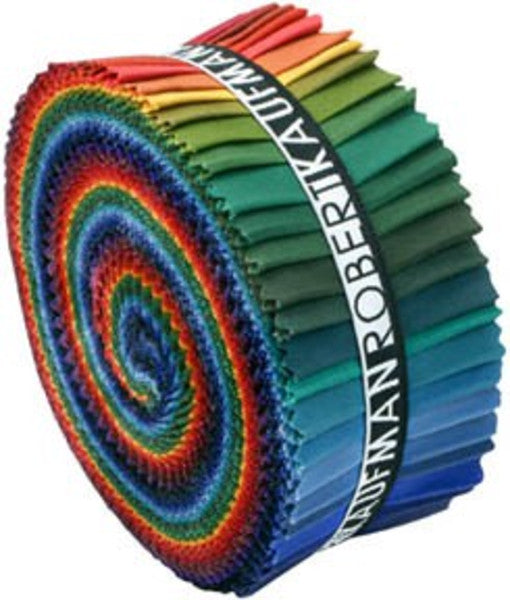 2-1/2in Strips Roll Up Kona Cotton Solids Dark Palette 41pcs