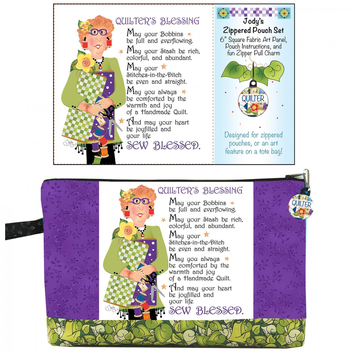 Zipper Pouch Set Quilter's Blessing