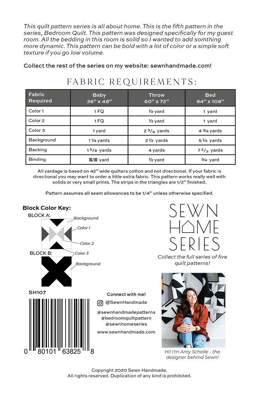 Back of the Bedroom Quilt Pattern