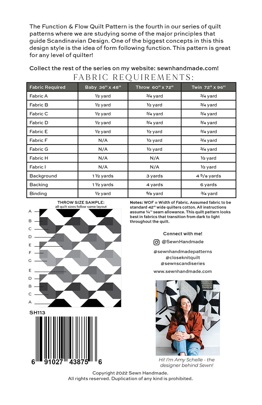 Back of the Function & Flow Quilt Pattern