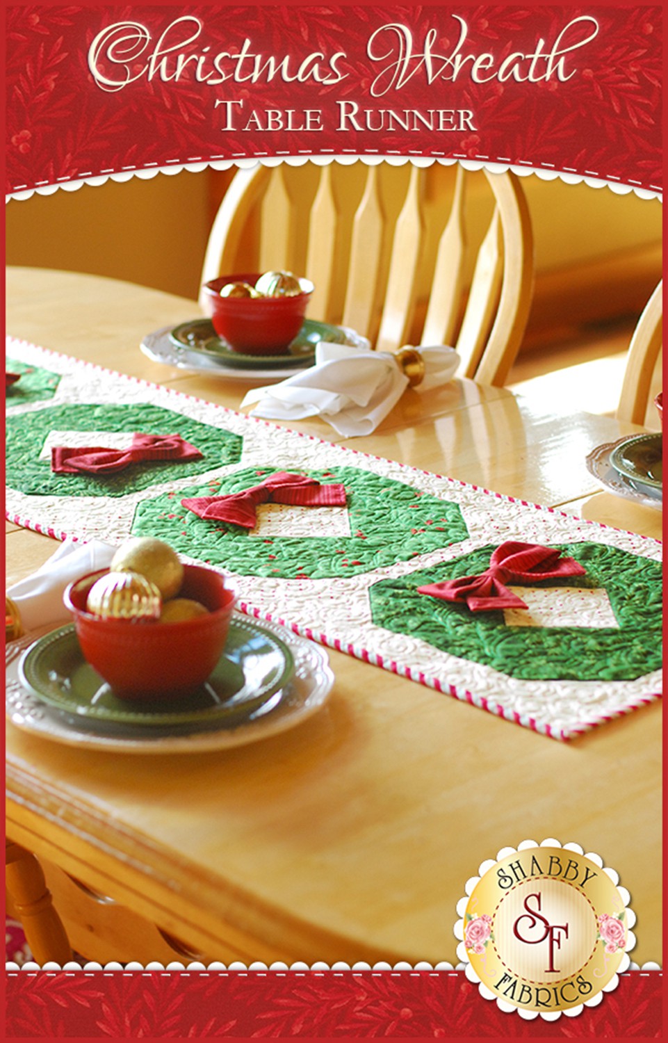 Christmas Wreath Table Runner