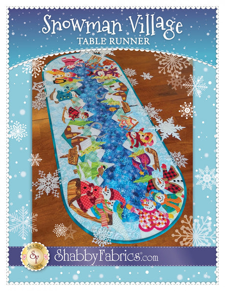 Snowman Village Table Runner