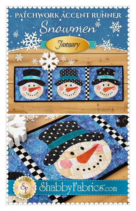 Patchwork Accent Runner Snowmen January