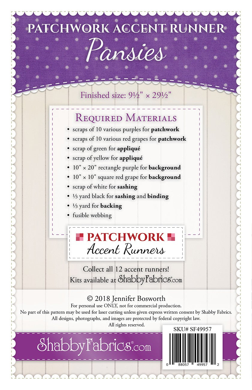 Patchwork Accent Runner Pansies May