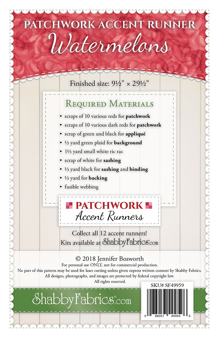 Patchwork Accent Runner Watermelons July