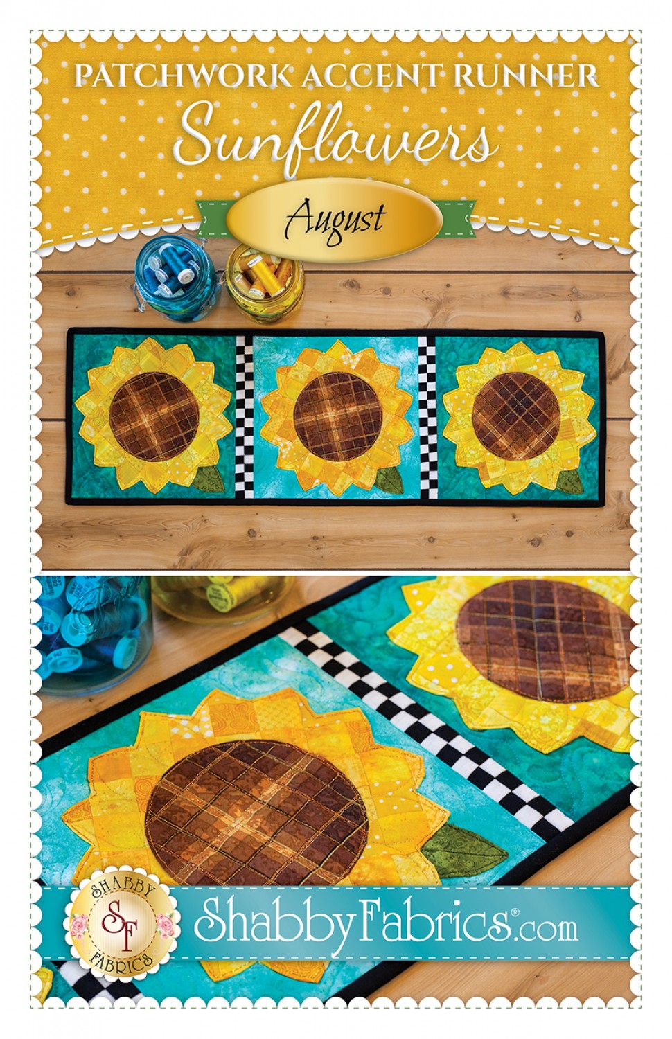 Patchwork Accent Runner Sunflowers August