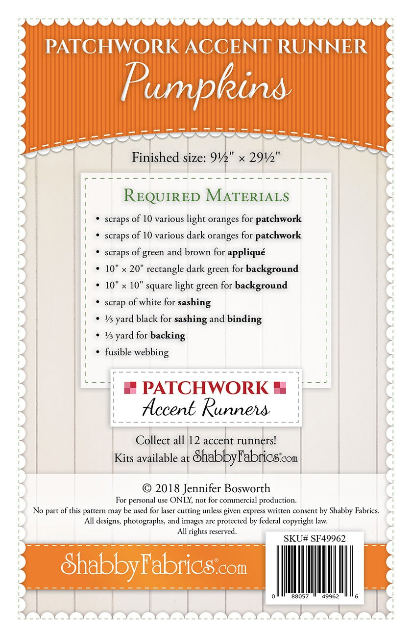 Patchwork Accent Runner Pumpkins October