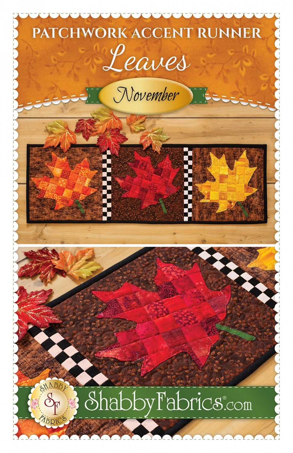 Patchwork Accent Runner Leaves November
