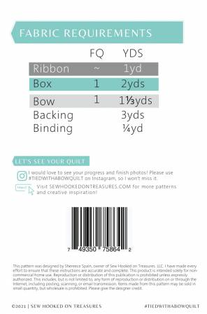 Tied with a Bow Quilt Pattern by Sew Hooked On Treasures