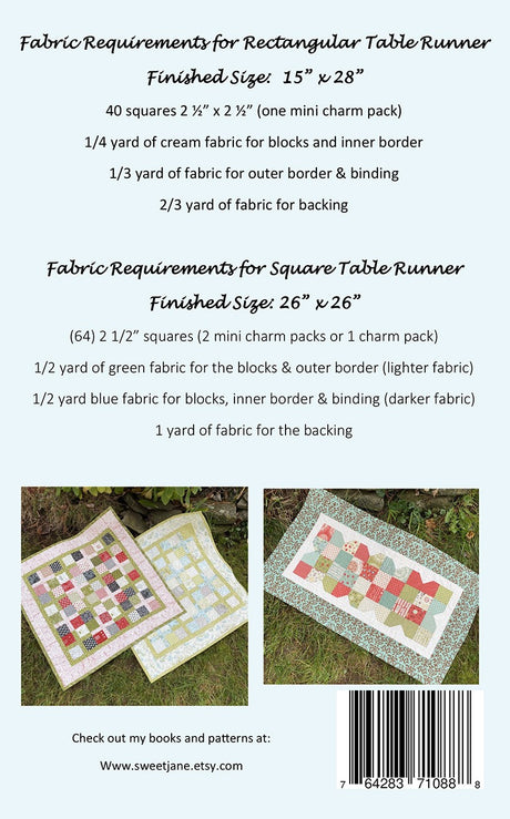 Back of the A Bit of Charm Quilt Pattern by Sweet Janes Quilting and Design