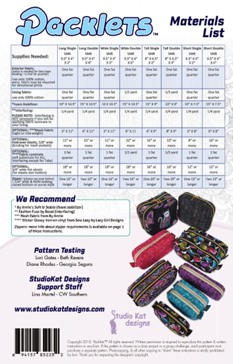 Packlets Quilters Pattern – Quilting Books Patterns and Notions