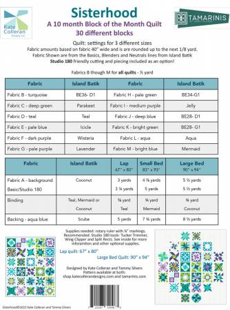 Back of the Sisterhood Quilt Pattern by Seams Like A Dream