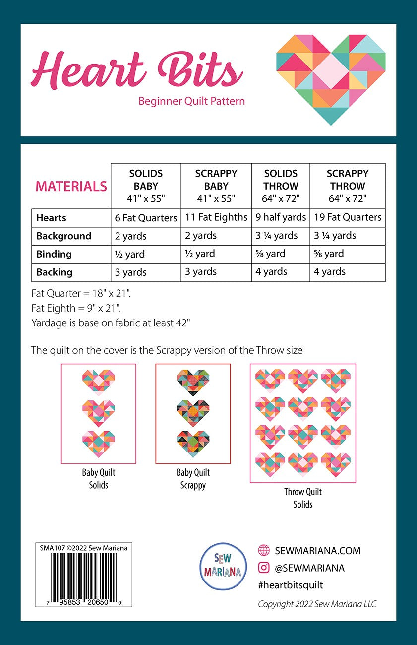 Back of the Heart Bits Quilt Pattern by Sew Mariana