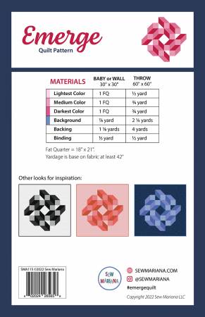 Back of the Emerge Quilt Pattern by Sew Mariana