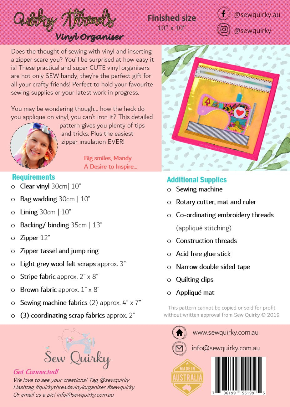 Quirky Threads Vinyl Organizer