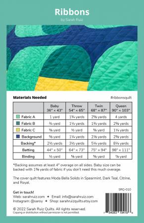 Back of the Ribbons Quilt Pattern by Sarah Ruiz Quilts