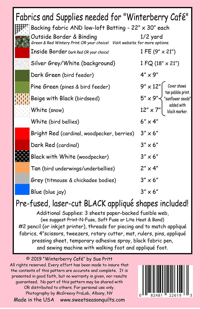 Winterberry Cafe Pattern
