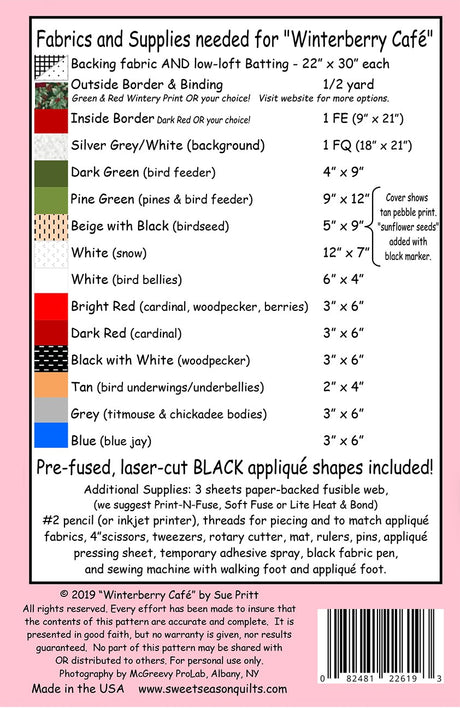 Winterberry Cafe Pattern